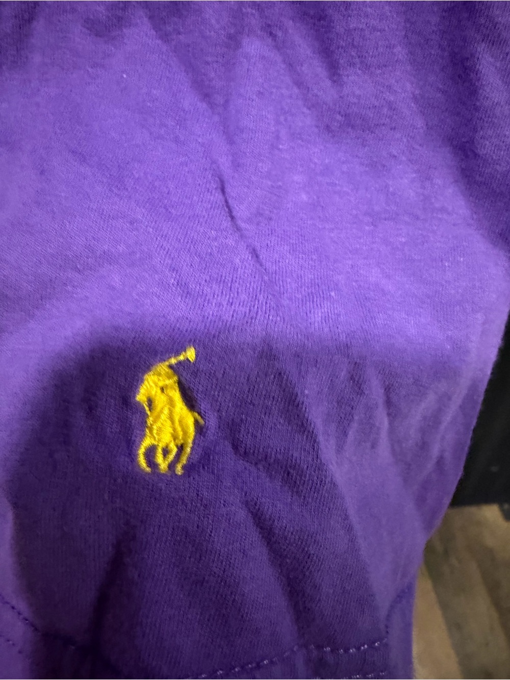 Ralph Lauren Purple Crewneck with Yellow Polo Pony